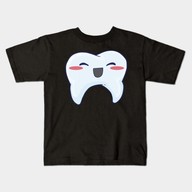 Tooth Dental Dentist Kawaii Kids T-Shirt by CreativeGiftShop